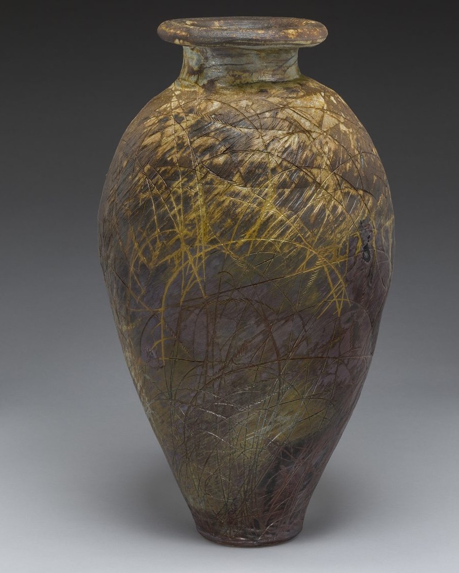 Richard Bresnahan, large coiled and paddled jar fired in the Johanna Kiln